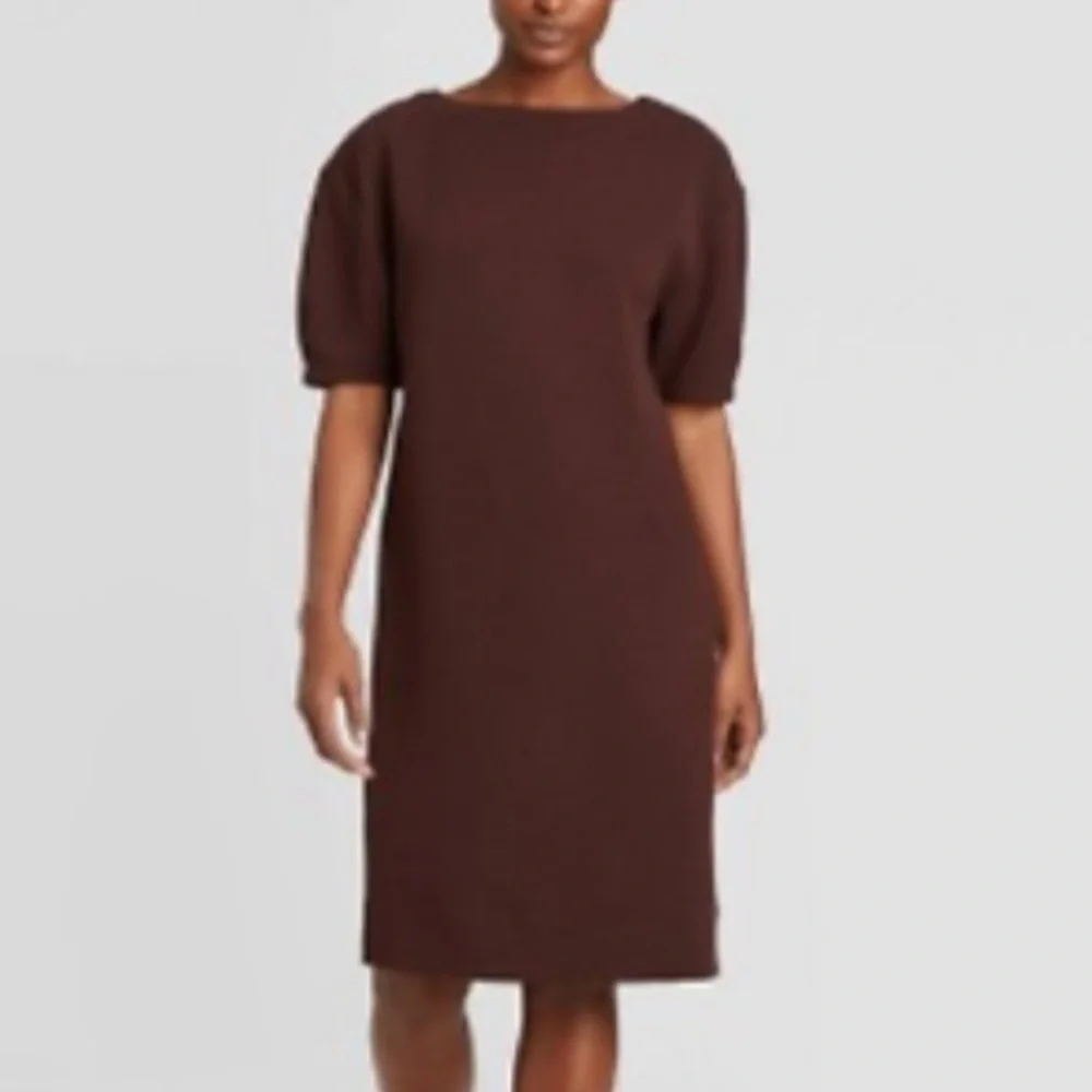 (XS)- Prologue Women's Textured Short Sleeve Dress - Maroon‎